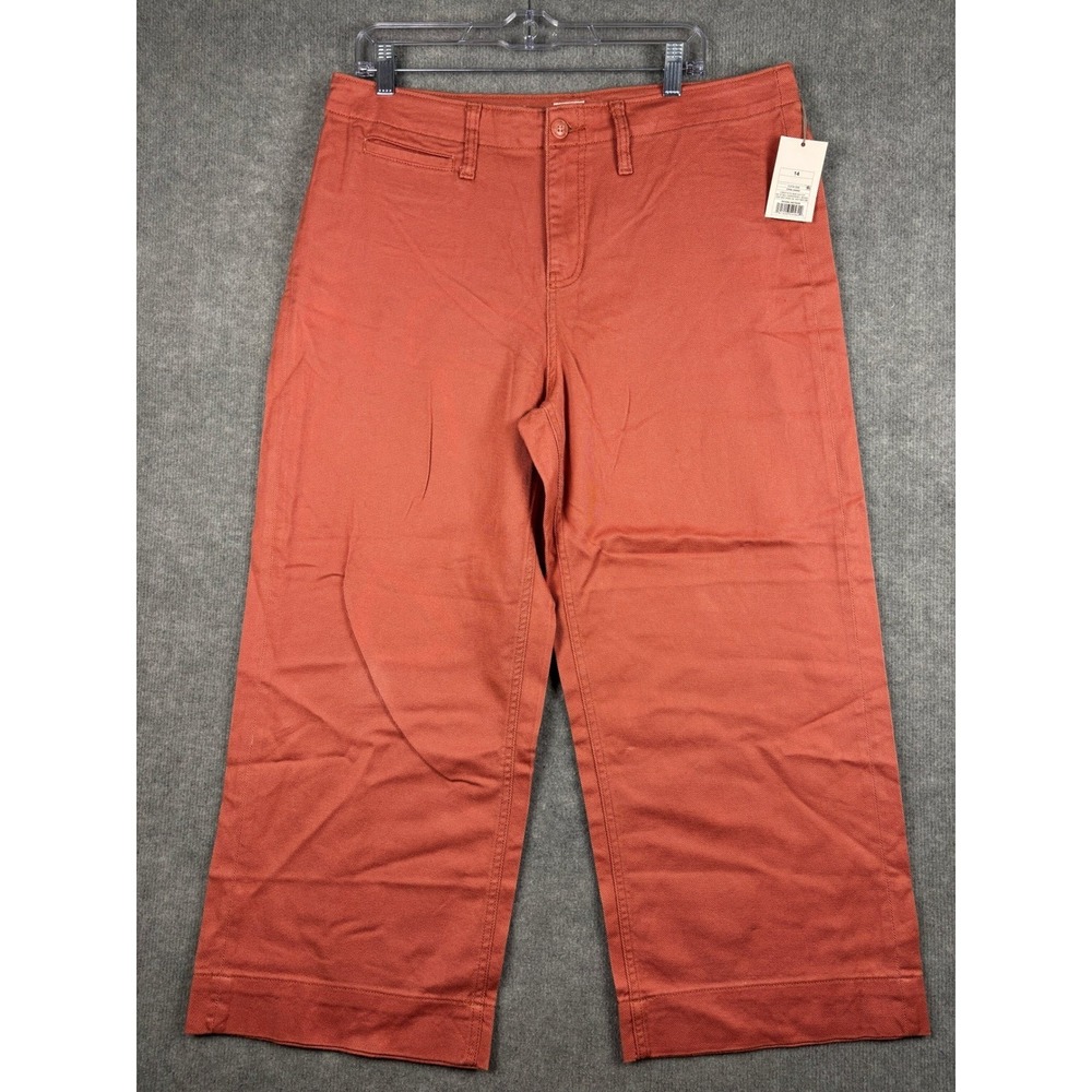 A New Day High-Rise Wide Leg Crop Pants Stretch 14 Burnt Orange Rust